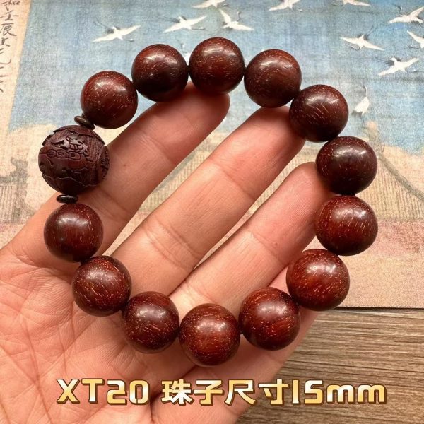 African Small-Leaf Red Sandalwood Buddha Beads Bracelets, Pixiu Agate Accessories, Various Styles of Rosary Bracelets for Men and Women, Wholesale - 图片 12