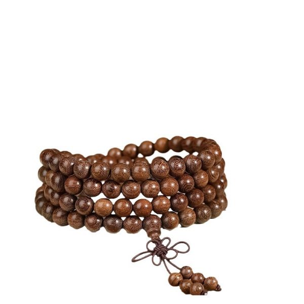 Putuo Mountain Natural Golden Sandalwood Bracelet Women's Old Material Golden Nanmu 108 Rosary Beads Bracelet Plate Play Cultural Play Buddha Beads - 图片 5