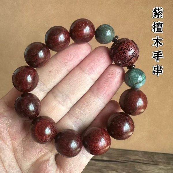 African Small-Leaf Red Sandalwood Buddha Beads Bracelets, Pixiu Agate Accessories, Various Styles of Rosary Bracelets for Men and Women, Wholesale
