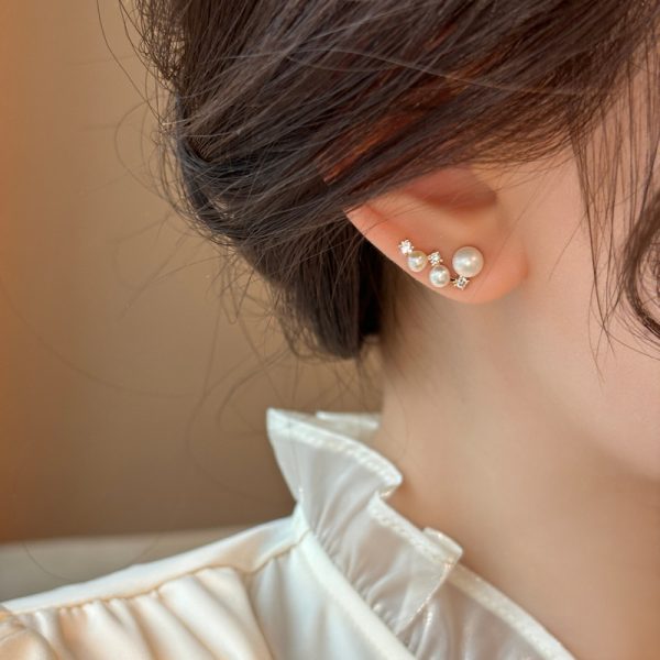 Natural Freshwater Pearl Earrings Women's 925 Sterling Silver Needle Niche Design Sense Earrings New 2024 Explosions Ear Jewelry - 图片 2