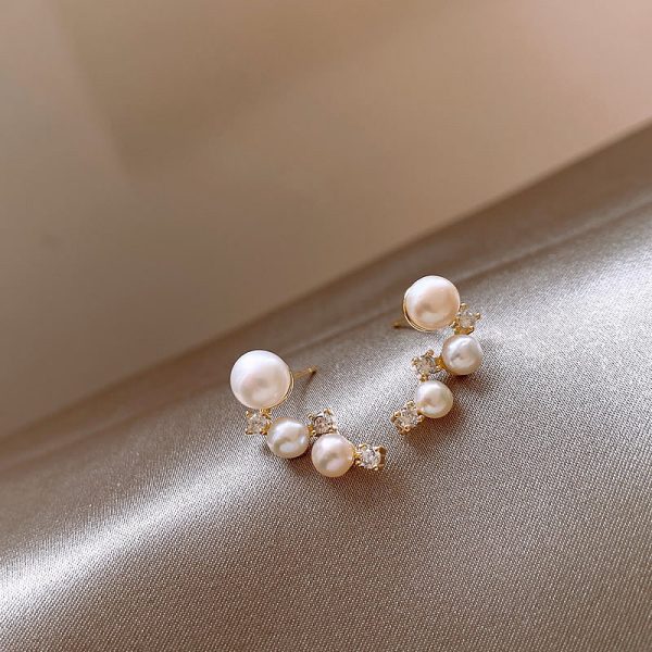 Natural Freshwater Pearl Earrings Women's 925 Sterling Silver Needle Niche Design Sense Earrings New 2024 Explosions Ear Jewelry - 图片 4