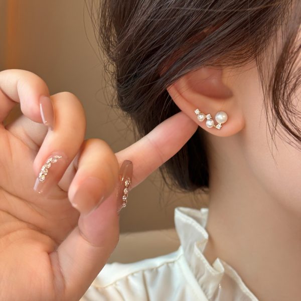 Natural Freshwater Pearl Earrings Women's 925 Sterling Silver Needle Niche Design Sense Earrings New 2024 Explosions Ear Jewelry - 图片 3
