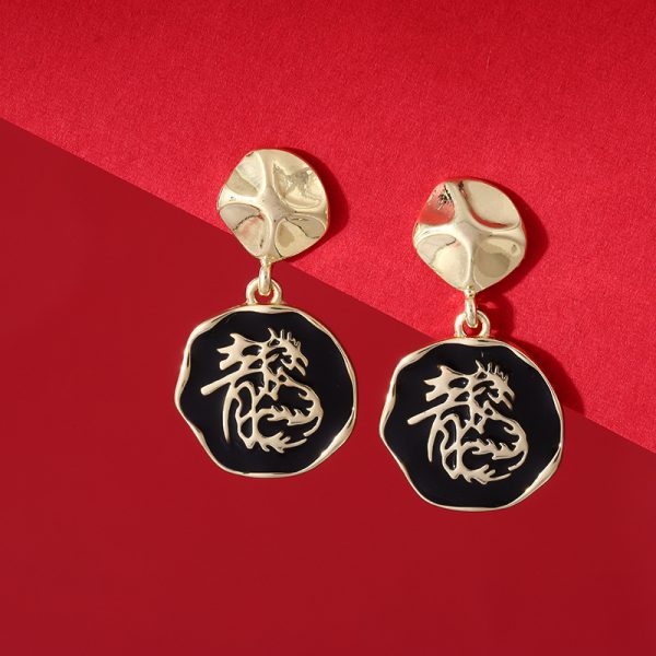 2024 new arrival Dragon year birth year earrings popular red new Chinese style national style earrings niche design new year earrings - 图片 12