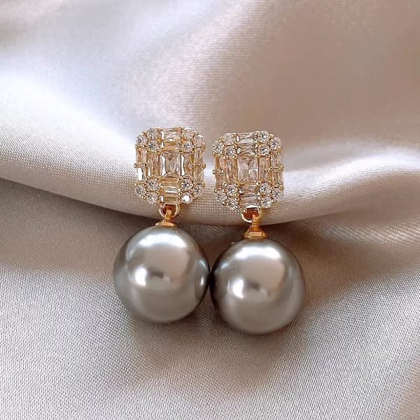 Fashion high-end simple pearl eardrop elegant retro style new Chinese earrings silver pin - 图片 8