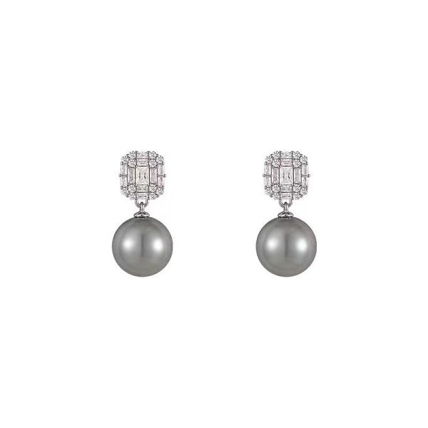 Fashion high-end simple pearl eardrop elegant retro style new Chinese earrings silver pin - 图片 5