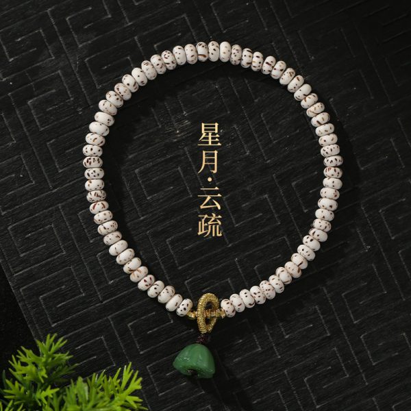 Cat Claw Star Moon Bodhi Braided Shoushan Stone Bracelet for Women, Light Luxury Niche Exquisite New Chinese Style Beaded Bracelet - 图片 8