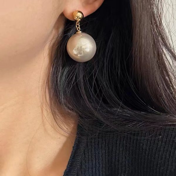 European and American Simple Pearl Earrings Big Drop Earrings Ins Fashion Ladies High-end Socialite Elegant Light Luxury Earrings - 图片 2
