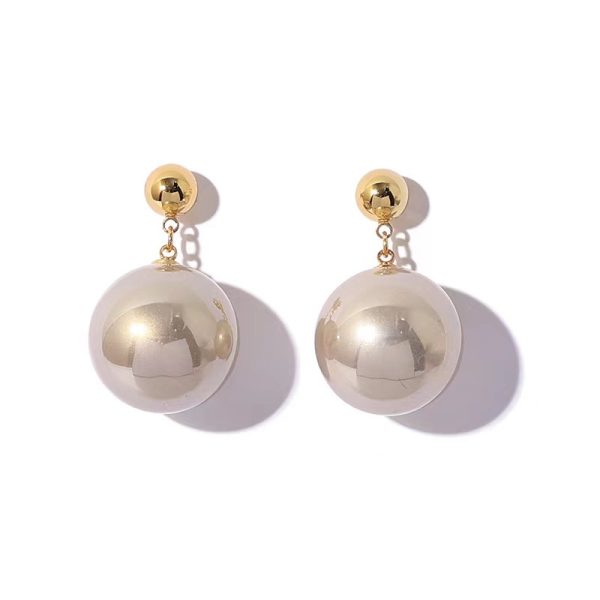 European and American Simple Pearl Earrings Big Drop Earrings Ins Fashion Ladies High-end Socialite Elegant Light Luxury Earrings - 图片 5