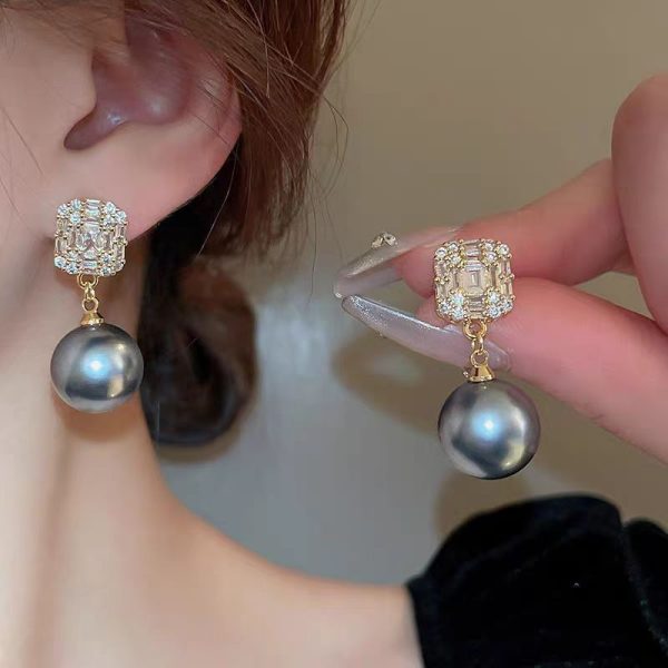 Fashion high-end simple pearl eardrop elegant retro style new Chinese earrings silver pin - 图片 4