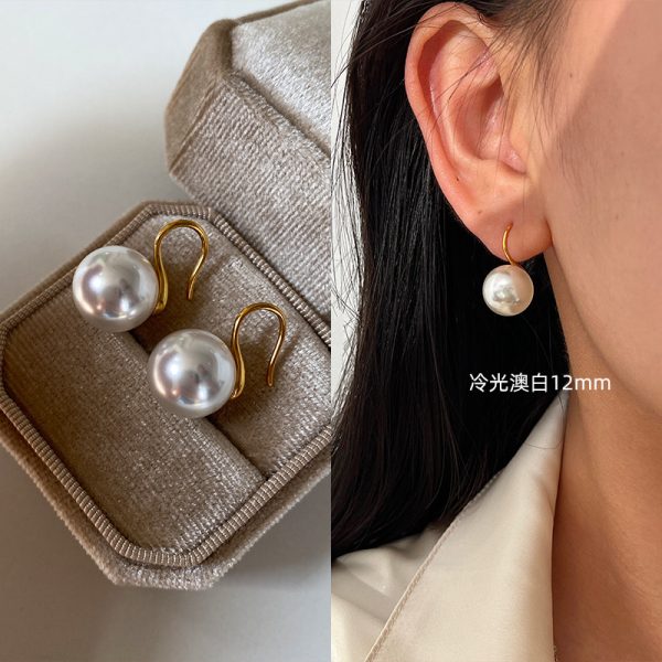 Sterling Silver High-end Pearl Earrings Earrings Women's High-end Ear Hook Earrings High Heels Pearl Earrings 2025 New - 图片 7