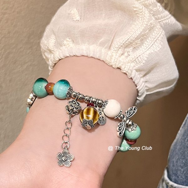 Kancai Jingdezhen Ceramic Beaded Bracelet Women's 2025 New Artistic New Chinese Style Small Fresh Bestie Bracelet - 图片 3