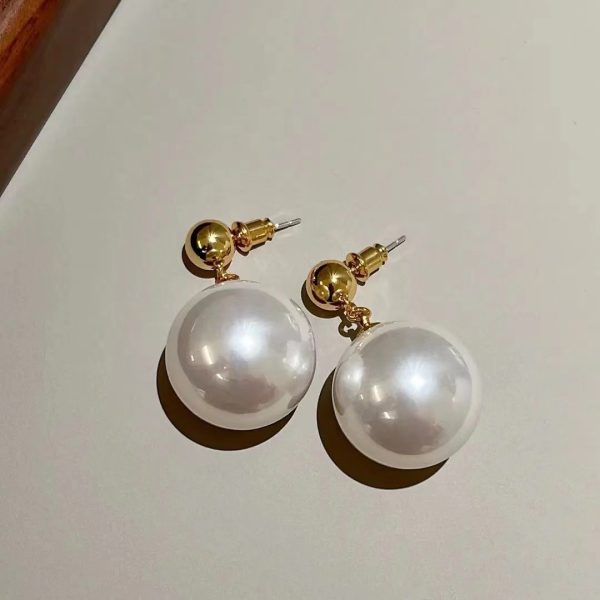 European and American Simple Pearl Earrings Big Drop Earrings Ins Fashion Ladies High-end Socialite Elegant Light Luxury Earrings - 图片 3