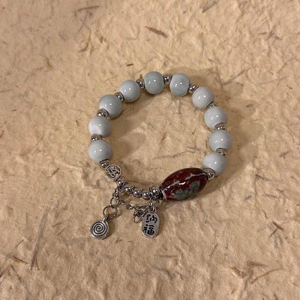 Kancai Jingdezhen Ceramic Beaded Bracelet Women's 2025 New Artistic New Chinese Style Small Fresh Bestie Bracelet - 图片 7