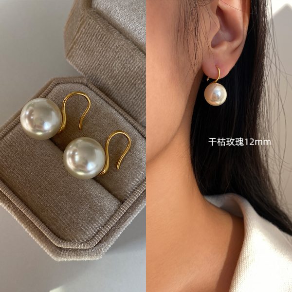 Sterling Silver High-end Pearl Earrings Earrings Women's High-end Ear Hook Earrings High Heels Pearl Earrings 2025 New - 图片 25