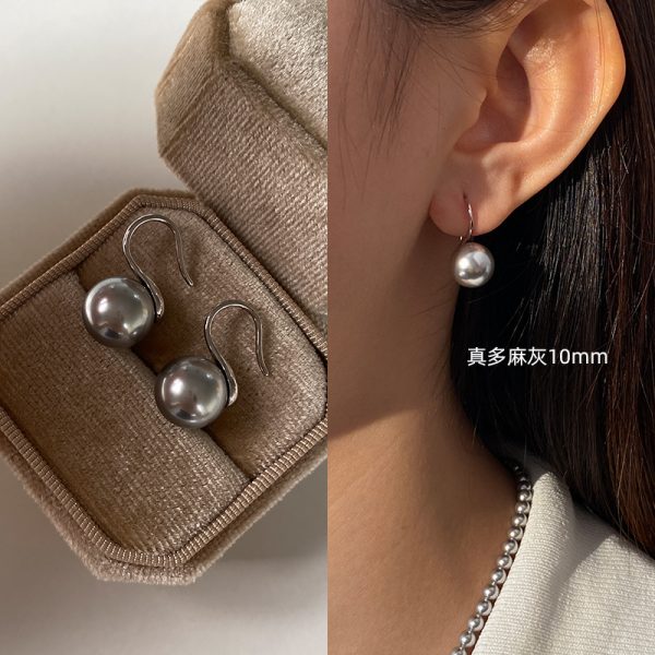 Sterling Silver High-end Pearl Earrings Earrings Women's High-end Ear Hook Earrings High Heels Pearl Earrings 2025 New - 图片 16