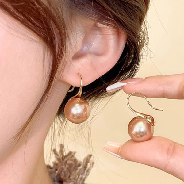 Niche Champagne High Heels Pearl Eardrop Ear Hook Light Luxury High-end Elegant Earrings Female Niche Unique Earrings - 图片 3