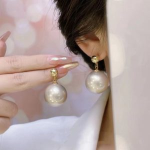 European and American Simple Pearl Earrings Big Drop Earrings Ins Fashion Ladies High-end Socialite Elegant Light Luxury Earrings