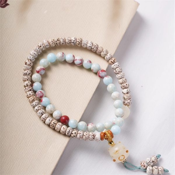 Cat Claw Star Moon Bodhi Braided Shoushan Stone Bracelet for Women, Light Luxury Niche Exquisite New Chinese Style Beaded Bracelet - 图片 13