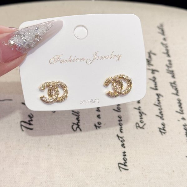 Small Fragrant Earrings S925 Silver Needle Classic Earrings Women's Accessories Light Luxury High-end Sense Small Fragrant Home Fashion Letter Earrings - 图片 17