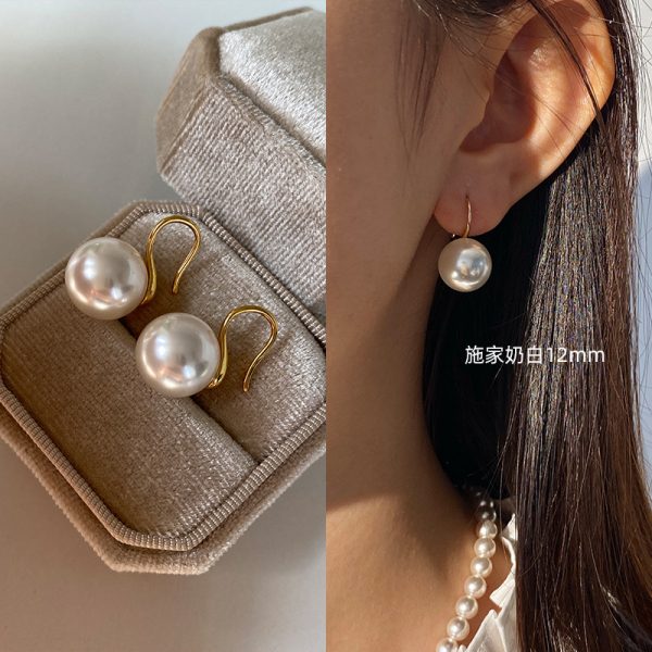 Sterling Silver High-end Pearl Earrings Earrings Women's High-end Ear Hook Earrings High Heels Pearl Earrings 2025 New - 图片 9