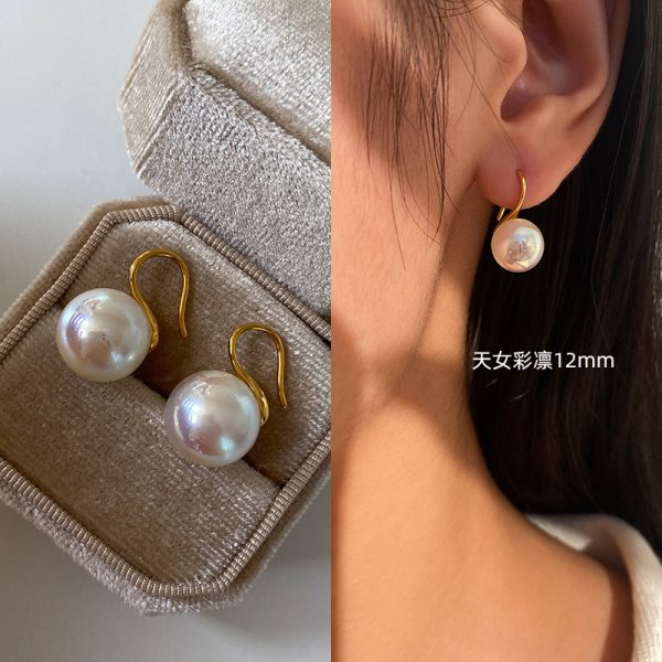 Sterling Silver High-end Pearl Earrings Earrings Women's High-end Ear Hook Earrings High Heels Pearl Earrings 2025 New - 图片 13