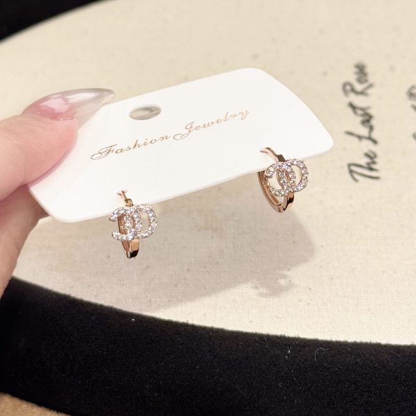 Small Fragrant Earrings S925 Silver Needle Classic Earrings Women's Accessories Light Luxury High-end Sense Small Fragrant Home Fashion Letter Earrings - 图片 4