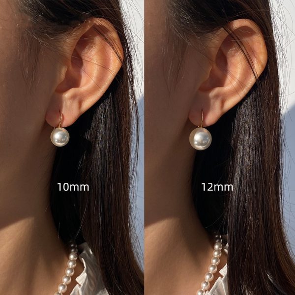 Sterling Silver High-end Pearl Earrings Earrings Women's High-end Ear Hook Earrings High Heels Pearl Earrings 2025 New - 图片 5