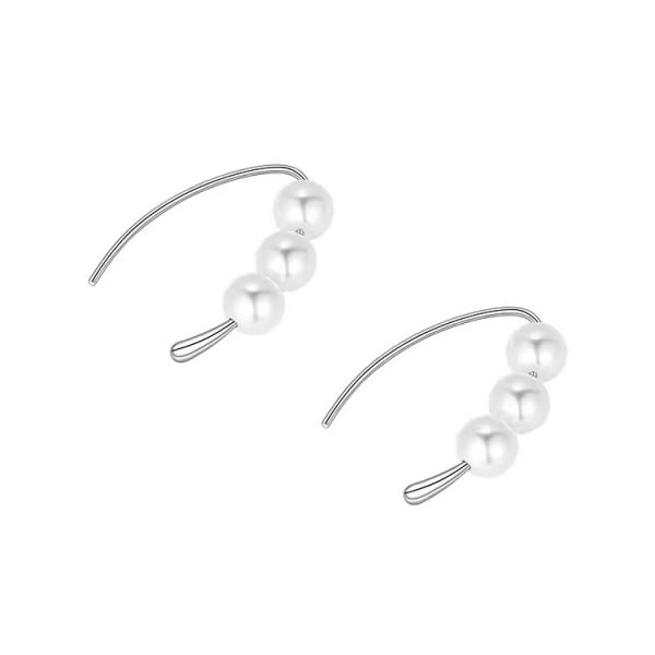 925 Silver Hook Pearl Earrings Women's Simple Elegant Anti-Sensitive Earrings Niche Design Ear Hook Earrings - 图片 5