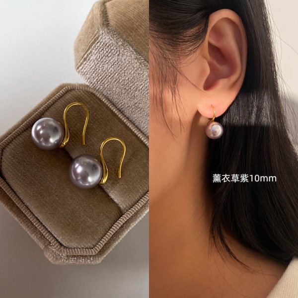 Sterling Silver High-end Pearl Earrings Earrings Women's High-end Ear Hook Earrings High Heels Pearl Earrings 2025 New - 图片 26