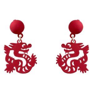 2024 new arrival Dragon year birth year earrings popular red new Chinese style national style earrings niche design new year earrings