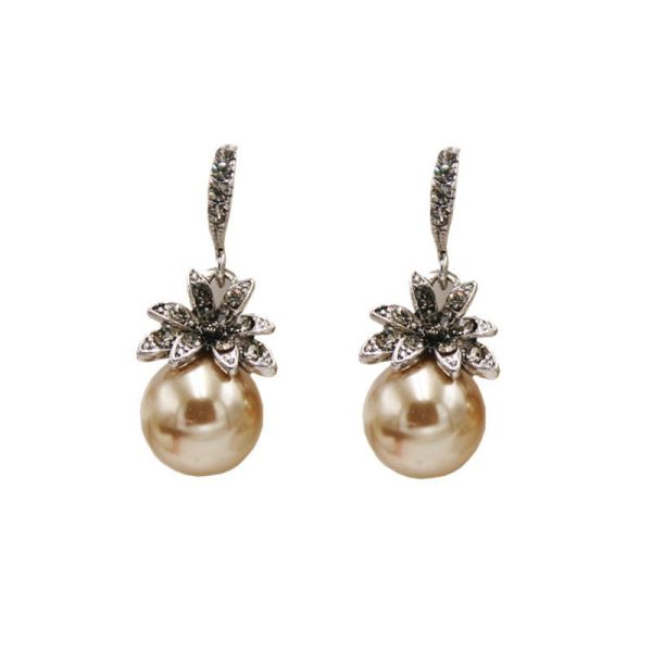 European and American Retro Fashion Creative Pearl Earrings Cute Sunflower Sunflower Earrings Diamond Earrings Earrings Earrings - 图片 5