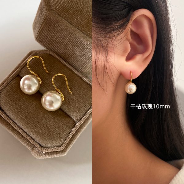 Sterling Silver High-end Pearl Earrings Earrings Women's High-end Ear Hook Earrings High Heels Pearl Earrings 2025 New - 图片 24