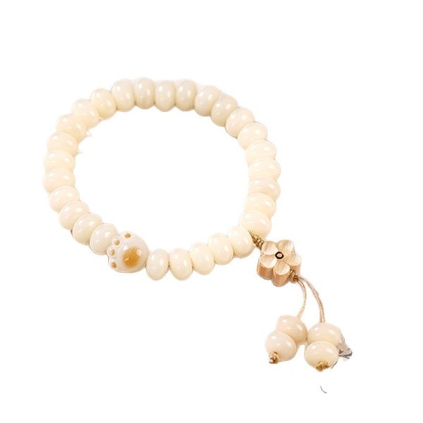 Xiaohongshu's Popular White Jade Bodhi Root Bracelet for Women, Soft and Soft Bodhi Beads for Students to Play with - 图片 5