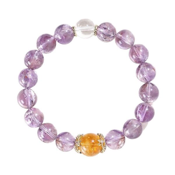 2025 Purple Qi Donglai Wenwan Temple Cultural and Creative Bracelet Little Red Book Same Style Passepartout Imitation Amethyst Bracelet Wholesale - 图片 5