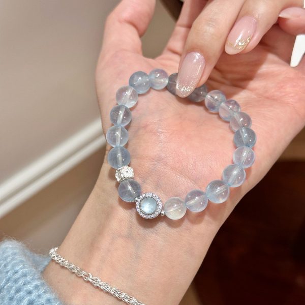 Imitation Natural Ice Transparent Aquamarine Bracelet DIY Handmade Beads Wholesale Natural Crystal Bracelet Popular Jewelry - 图片 2