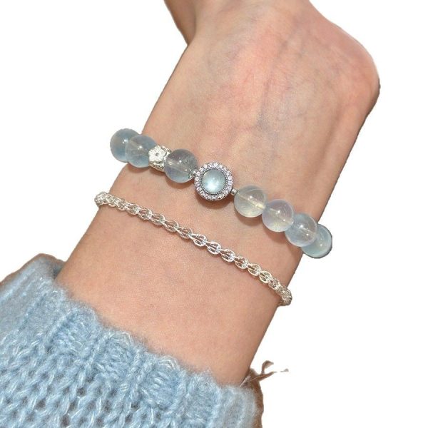Imitation Natural Ice Transparent Aquamarine Bracelet DIY Handmade Beads Wholesale Natural Crystal Bracelet Popular Jewelry - 图片 5