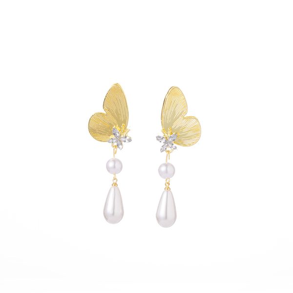 Silver Needle Elegant Half Butterfly Water Drops Tassel Earrings Purple Zircon Smart Fairy Delicate Sweet Light Luxury Earrings - 图片 5
