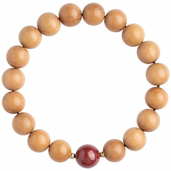 2025 Zodiac Year Old Peach Wood Cinnabar Bracelet Zodiac Year Temple Same Style Ancient Style Men's and Women's Buddhist Bead Bracelet Wholesale - 图片 4