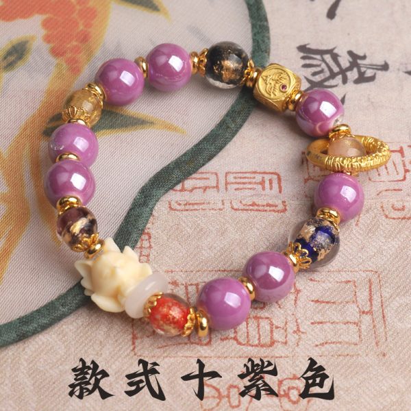 fragrant gray colored glaze bracelet running jingdezhen bracelet batch of nine tailed fox ancient method fragrant gray porcelain bracelet