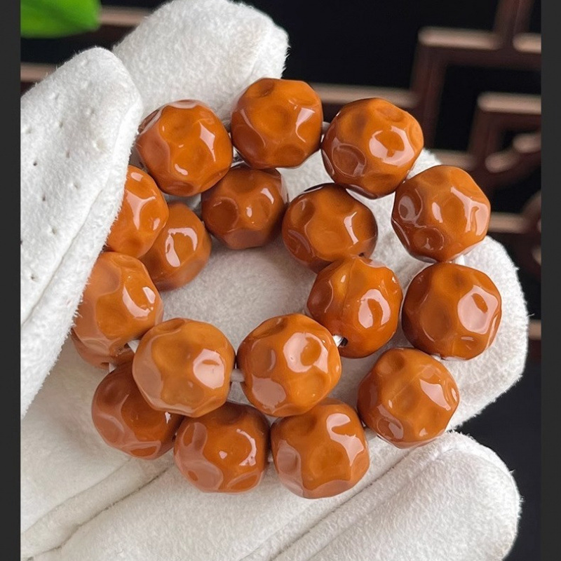 厂家老树猴头手串刻奶酪六方无相圆珠光珠文玩桃核手串男款直销 O1CN019OfDf72FC9RwTd2pN 2219461448843 0 Cib