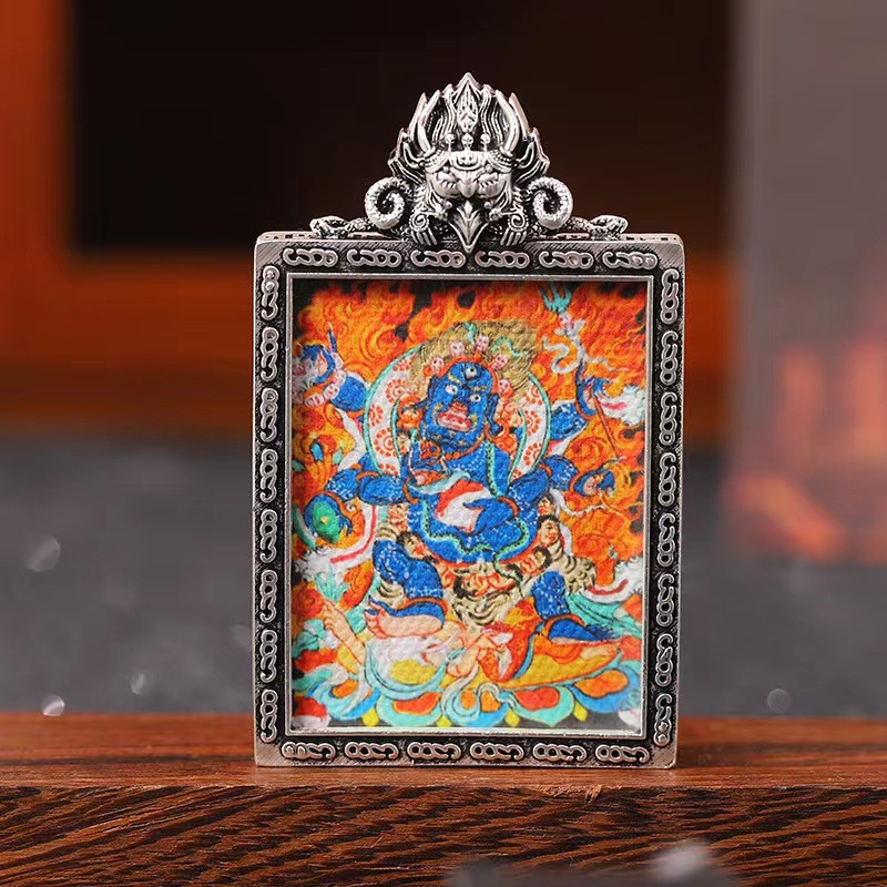 Xizang Thangka Big Black Day Six-Arm Maha Gala Dapeng Bird Button Head Retro Silver Thangka Special Box Pendant with Rope O1CN01iPvrvL1PtKgjREYoC 3965111898 0 Cib