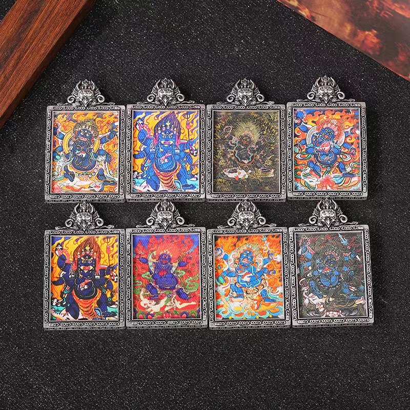Xizang Thangka Big Black Day Six-Arm Maha Gala Dapeng Bird Button Head Retro Silver Thangka Special Box Pendant with Rope O1CN01z7Gki91PtKggD1iX6 3965111898 0 Cib